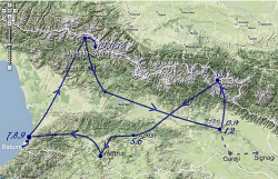 Karte-Georgien Rundreise